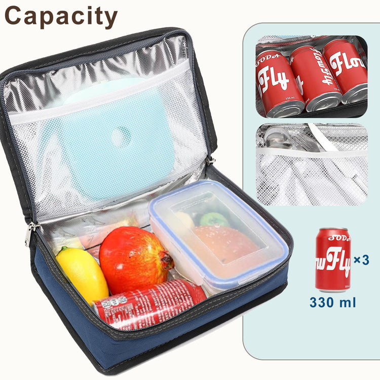Small Insulated Lunch box Portable Soft Bag Mini Cooler Thermal Meal Tote Kit with Handle for Work & School