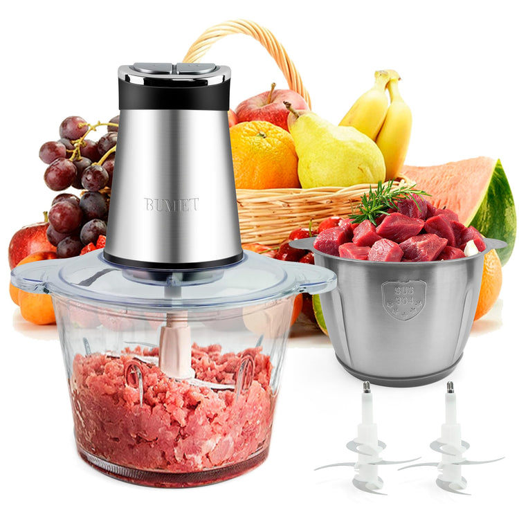 800W 2 12cup Food Chopper LED Timer 3