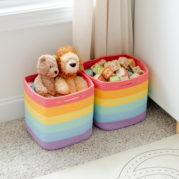 Storage Cubes 11 Inch Cotton Rope Woven Baskets for Organizing (3 Count)