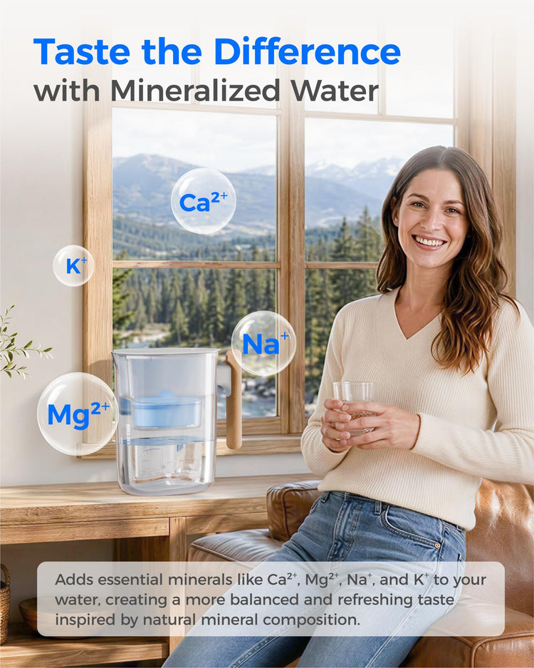 PT-04C-A Alkaline Water Filter Pitcher, 10-Cup Capacity, Clear