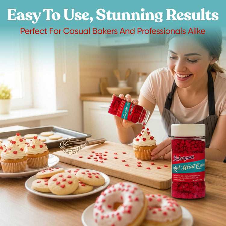 Mini Red Heart Sprinkles for Cake Decorating (5.77 Ounce)