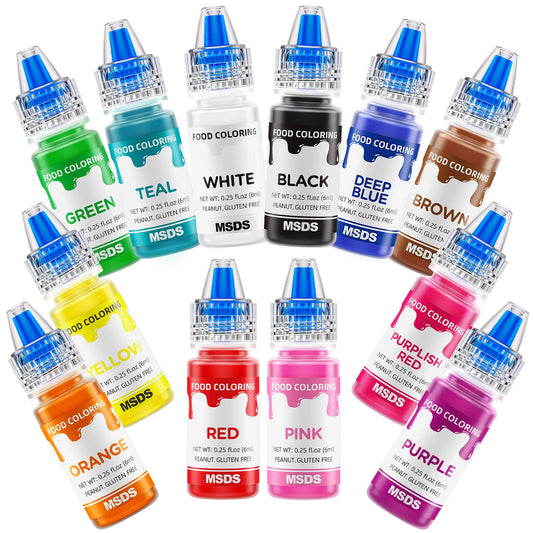 12 Color Food Coloring Set (3 Fl Oz)