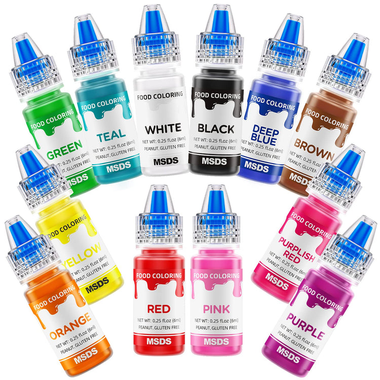 12 Color Food Coloring Set (3 Fl Oz)