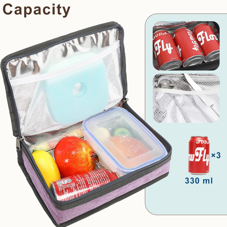 Small Insulated Lunch box Portable Soft Bag Mini Cooler Thermal Meal Tote Kit with Handle for Work & School