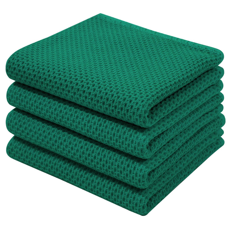 100% Cotton Waffle Weave Kitchen Dish Towels 4 (4 Count)