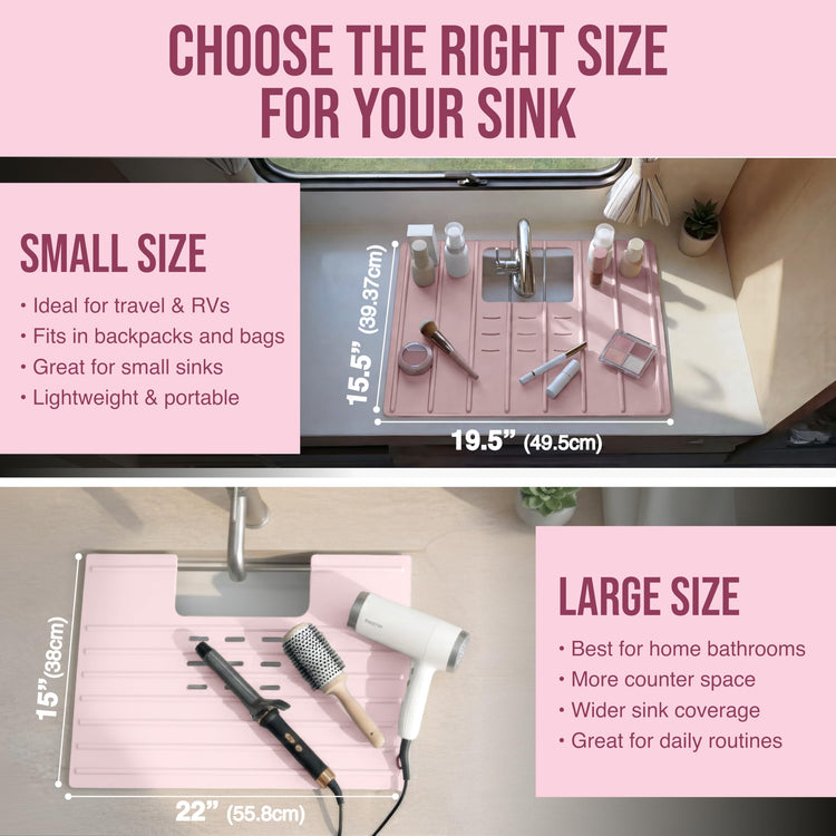 Travel Size Bathroom Sink Cover for Counter Space