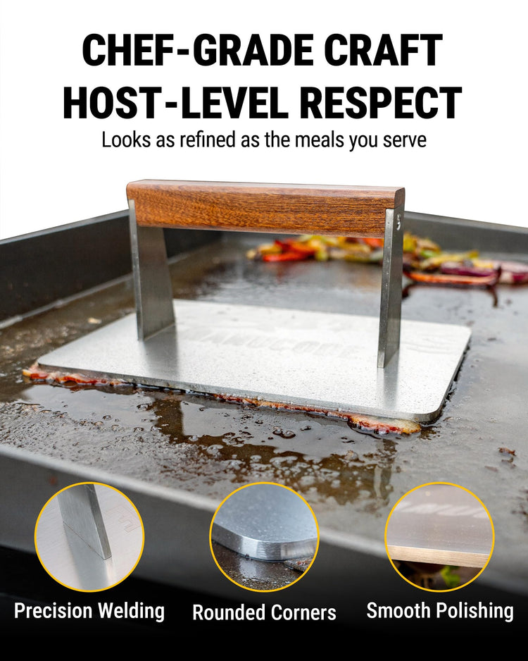 Bacon Press Stainless Steel Flat Bottom