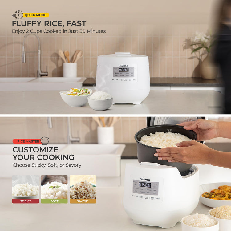 6-Cup / 1.5 Qt. (Uncooked) Micom Rice Cooker and Warmer, Steamer basket, 11 Operating Modes: White Rice, Brown Rice & More, Nonstick Inner Pot, Made in Korea, Small Rice Cooker, Multi Cooker, CR-0641F