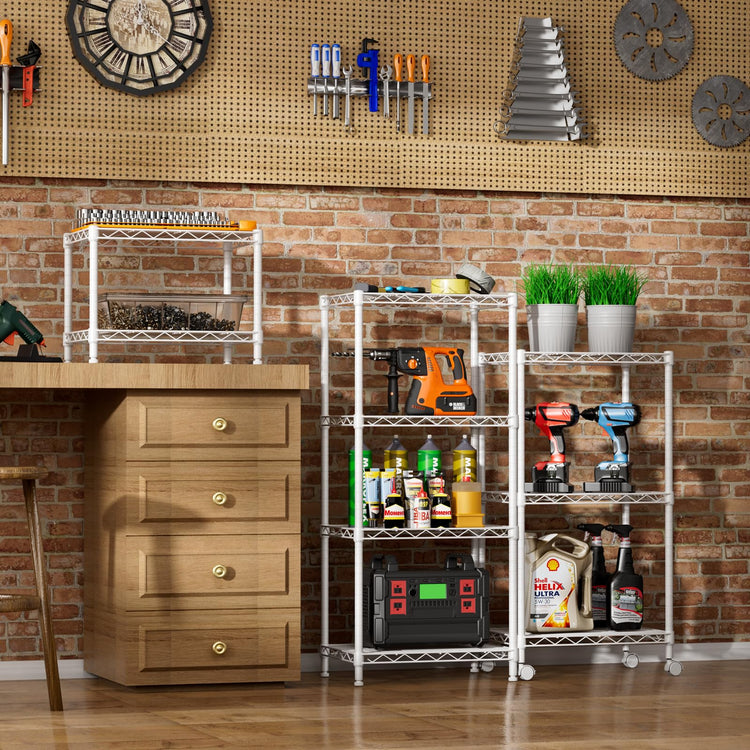 Small Wire 2 Shelves Pantry Metal Shelf Floor Organizer Under Desk