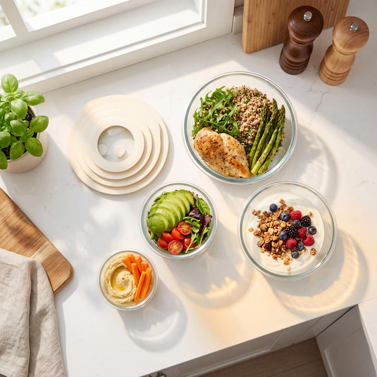Glass Food Container Set with Glass Lid (3 Count)