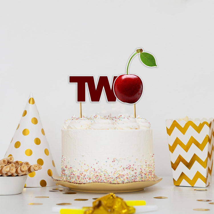 Cherry Two Cake Topper