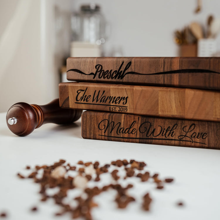 Handmade Personalized Walnut End Grain Cutting Board