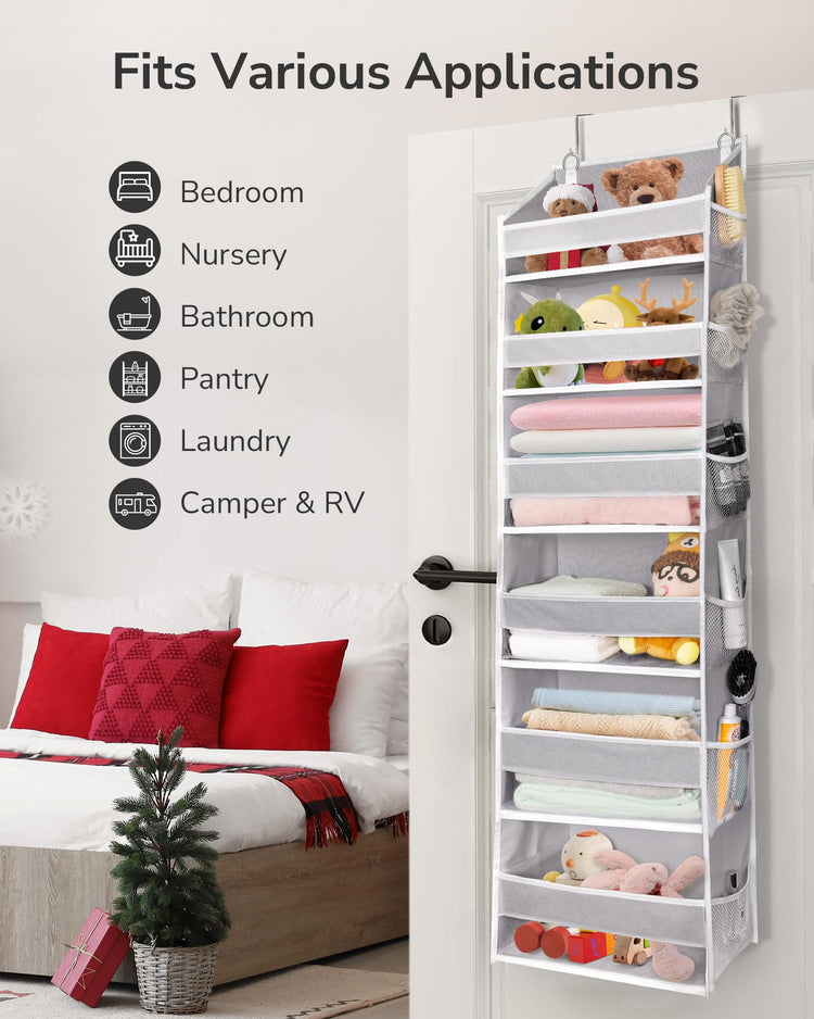 Over The Door Organizer with 6 Large Pockets 12 Side Pockets