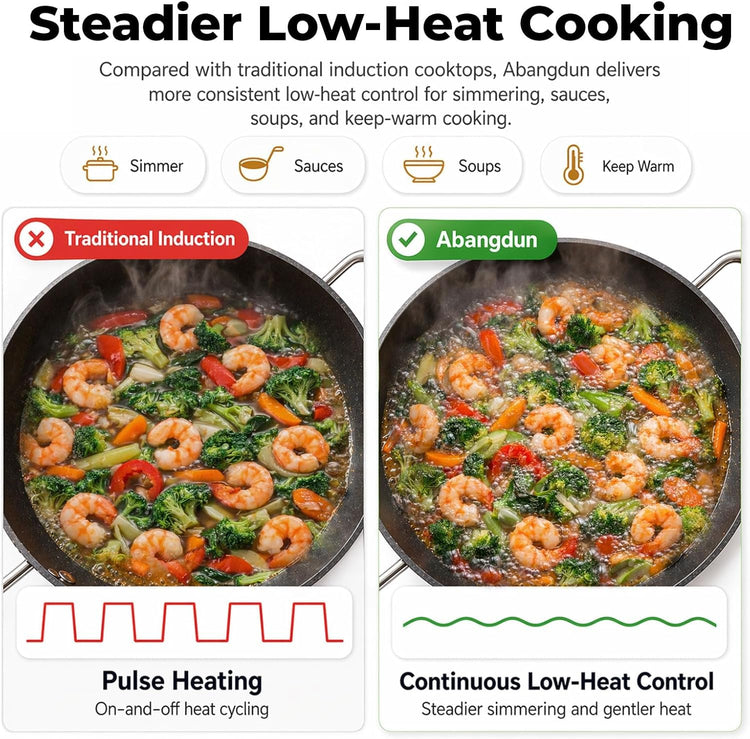1700W 120V Concave Induction Wok Cooktop