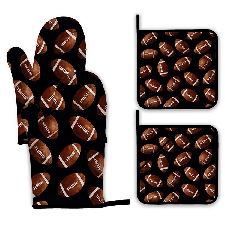 American Football Oven Mitts and Pot Holders (4 Count)