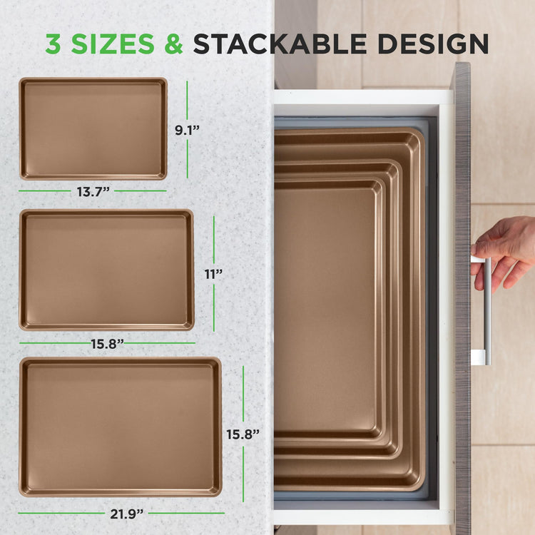 3 Piece Nonstick Baking Pans Set