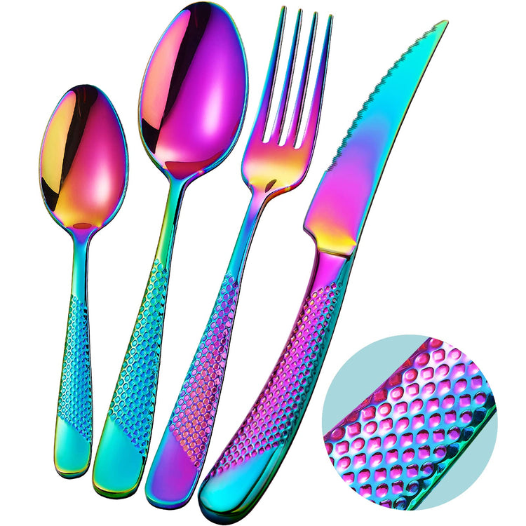 16 Pc Modern Rainbow Hammered 18 (4 Count)