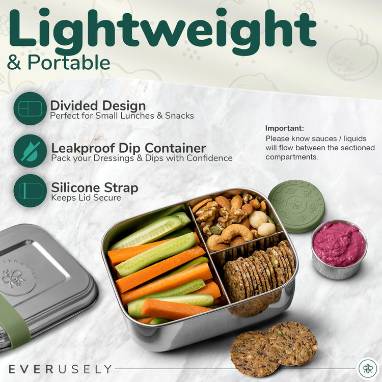 Stainless Steel Bento Box + Condiment Container