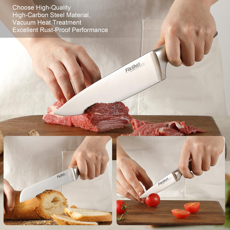 14 Pieces Knife Block Set German Stainless Steel with Sharpener (14 Count)