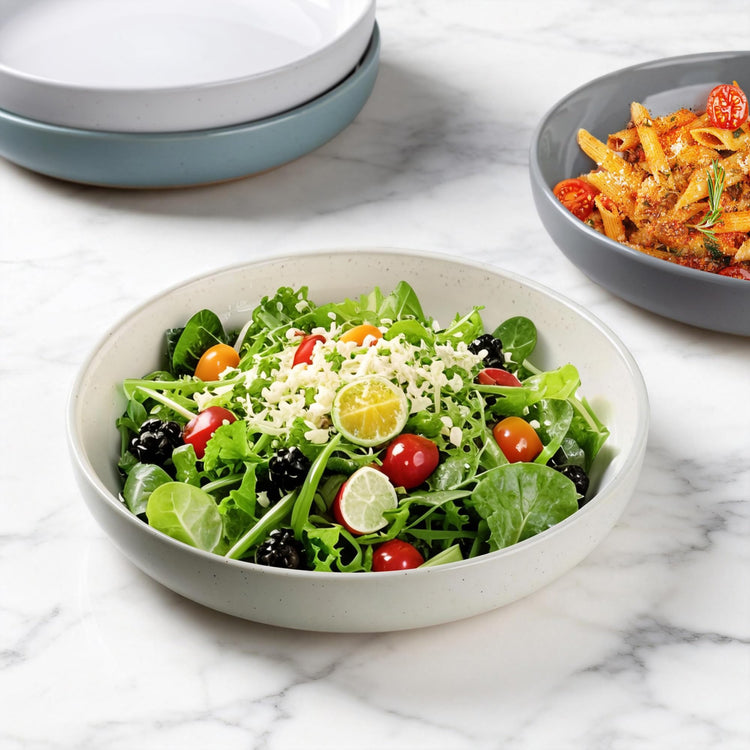 8.75'' Large Ceramic Pasta Bowls (4 Count)