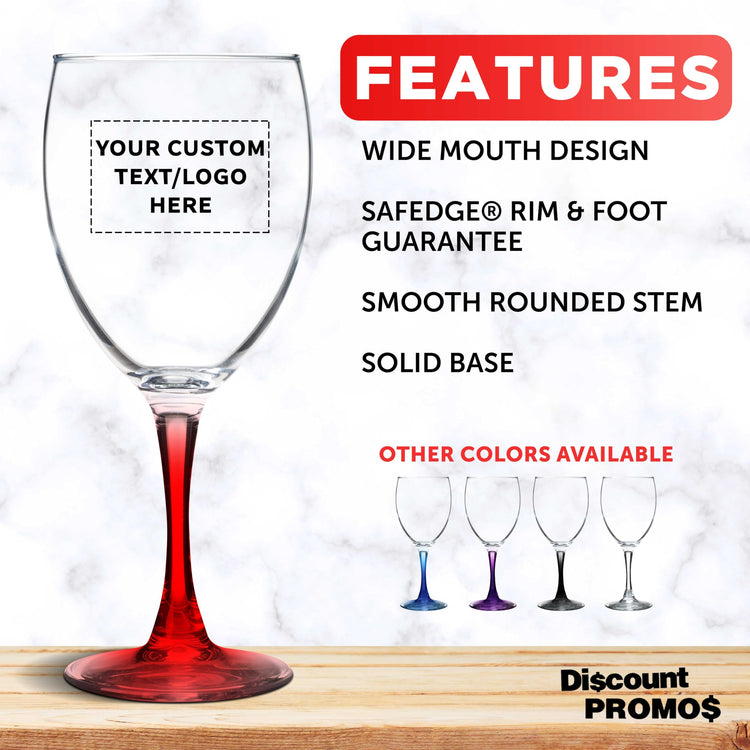 Custom Nuance Wine Glasses by ARC 10.5 oz. Set of 10 (100 Count)