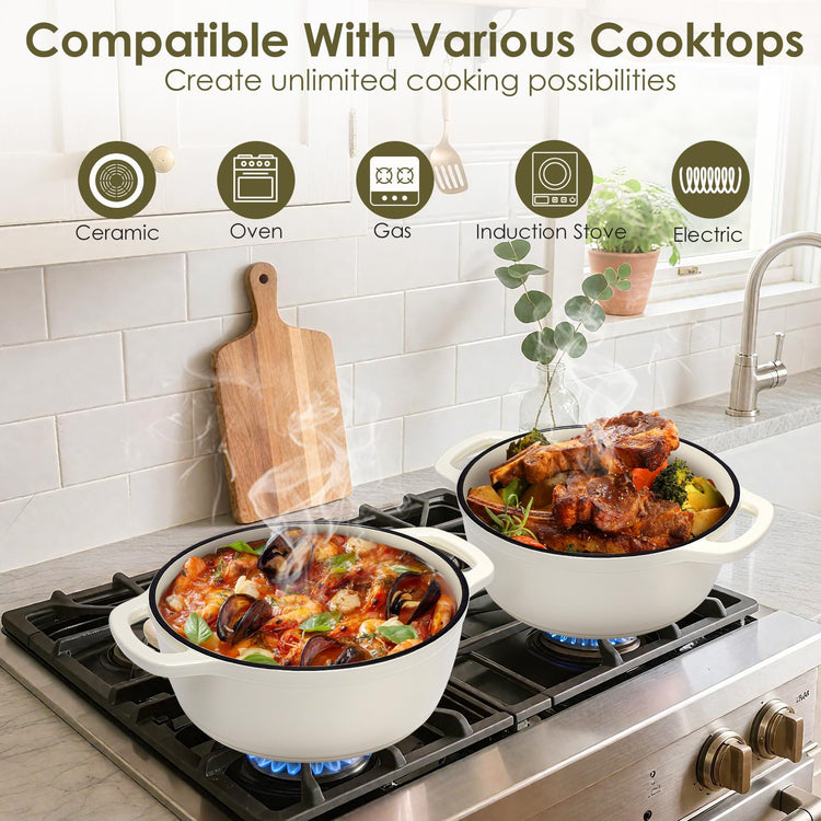Enameled Cast Iron Dutch Oven Pot With Lid