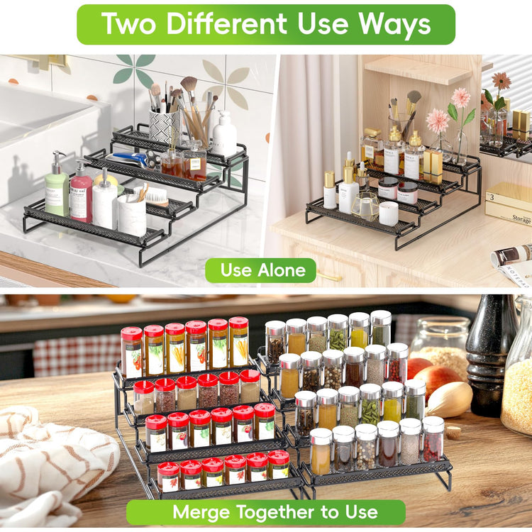 2 Pack Spice Rack Organizer for Cabinet (2 Count)