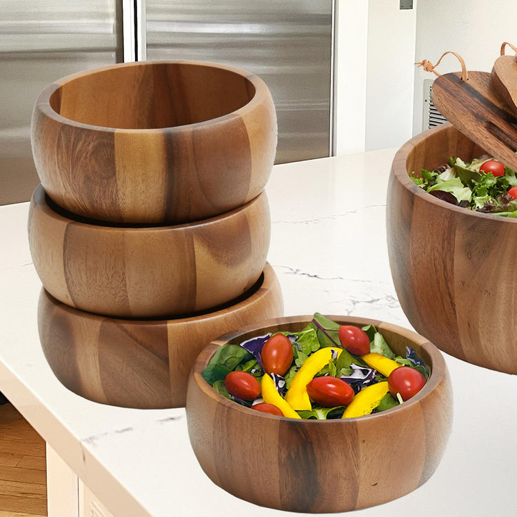 Woodard & Charles Acacia Wood Large Ind. Salad Bowls (24 Count)
