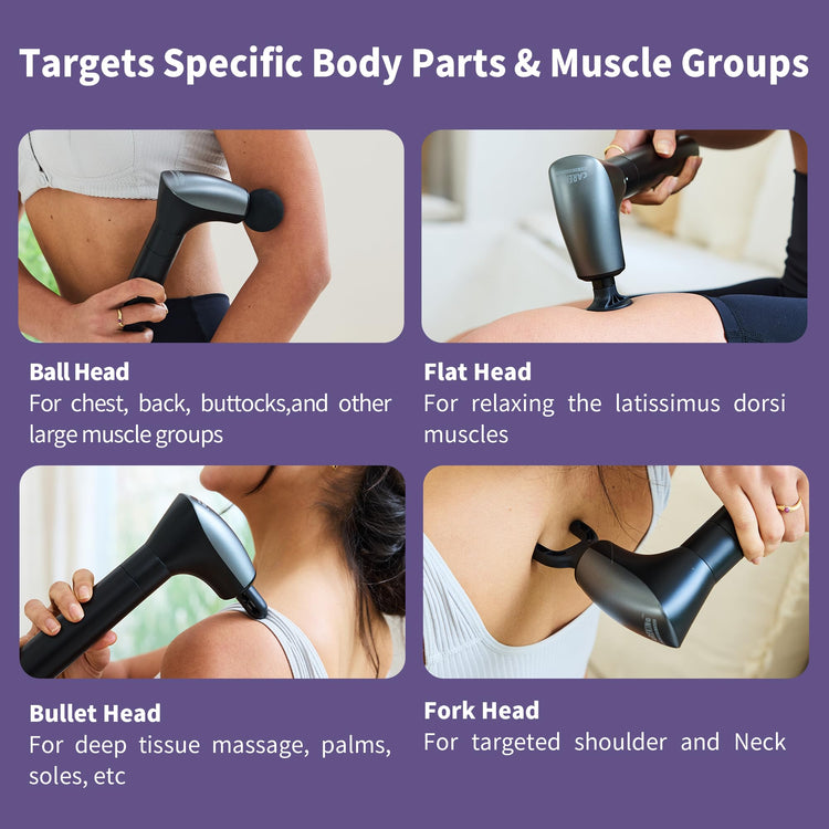 2-in-1 Detachable Muscle Massage Gun Deep Tissue with Extension Handle