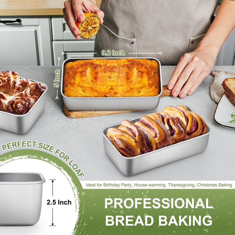 Loaf Pan 9 x 5 Inch Stainless Steel Bread Pan (10 Count)