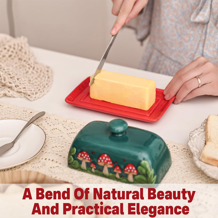 Mushroom Butter Dish With Lid