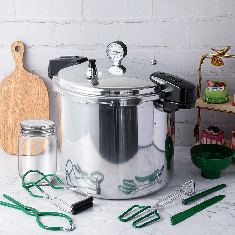 24qt Pressure Cooker with 6 Mason Jars