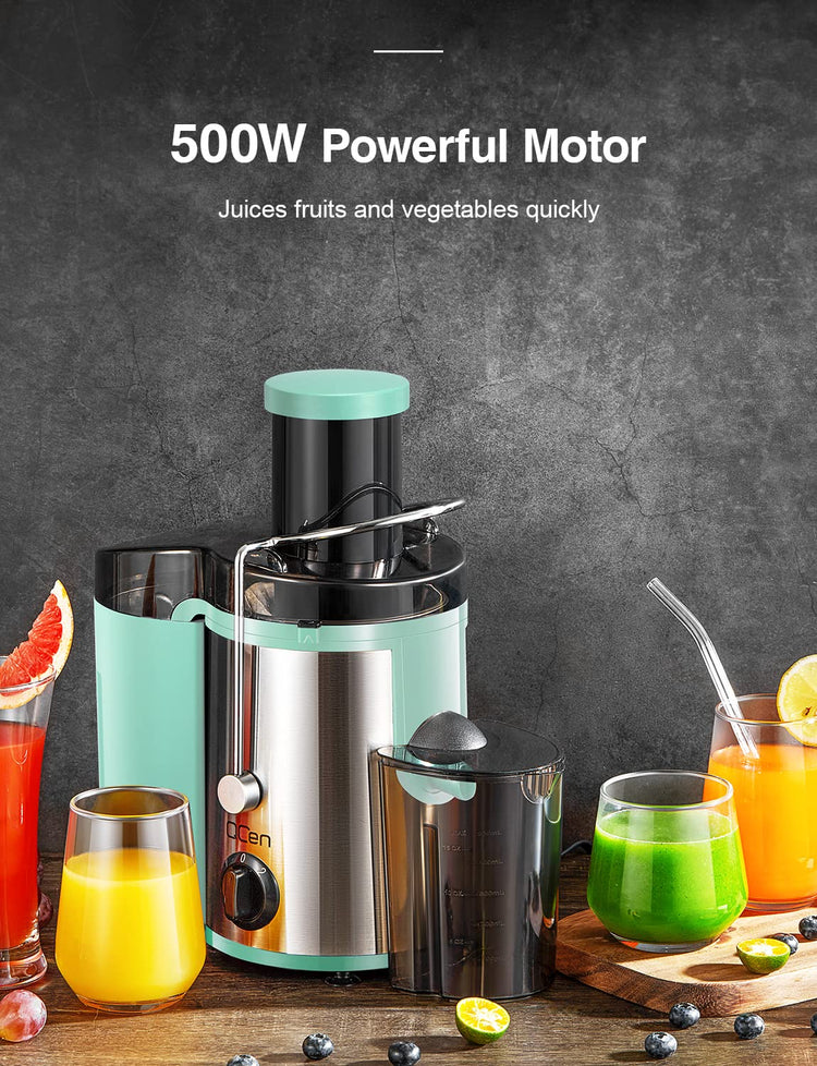 Juicer Machine 500W Centrifugal Juicer with Extra Wide Feed Chute