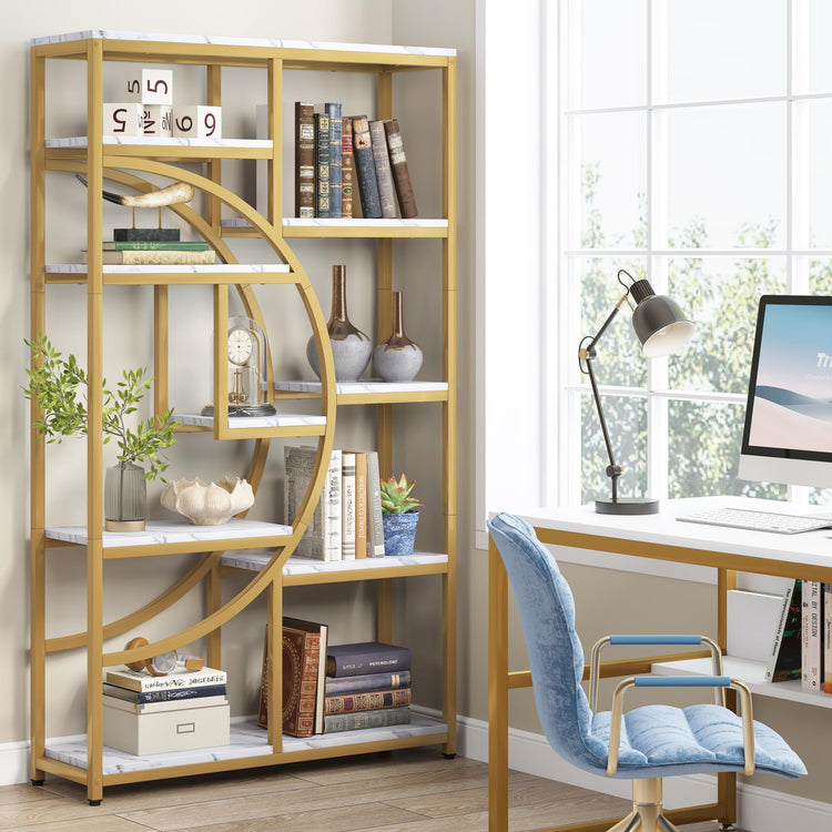 Bookshelf Industrial Etagere Bookcase (2 Count)
