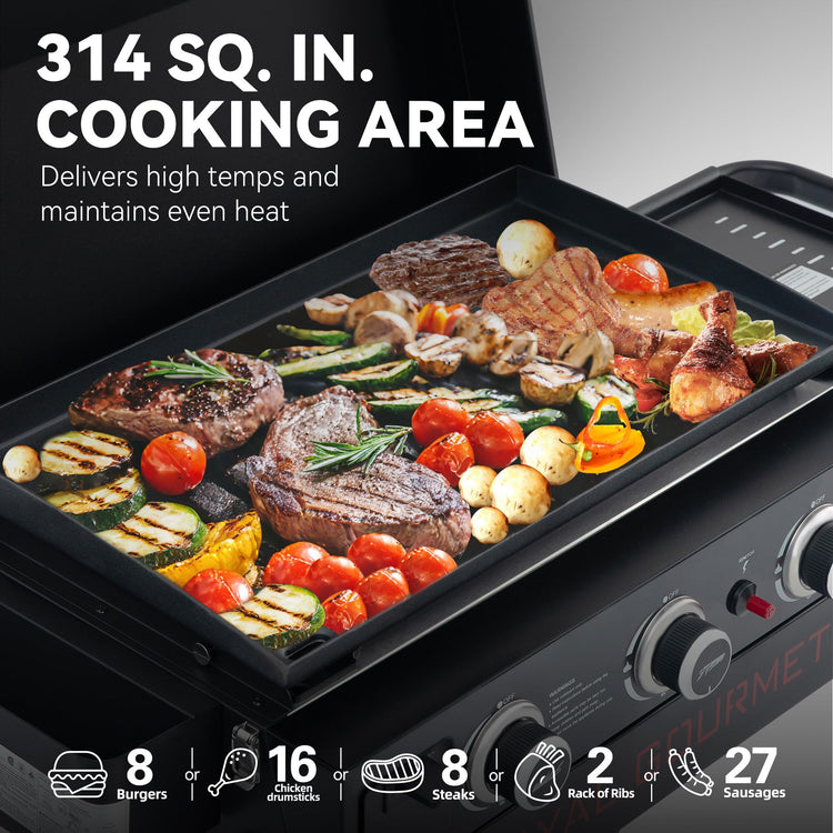 PD3001 3 Burner Propane Gas Griddle with Collapsible Stand