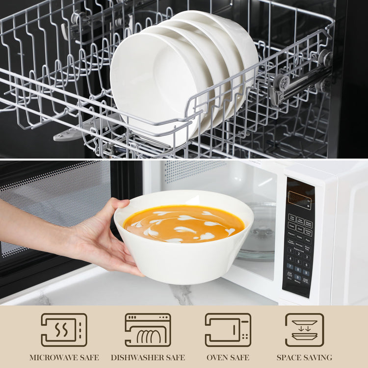 60 OZ Large Salad Soup Bowls Set of 4 (4 Count)