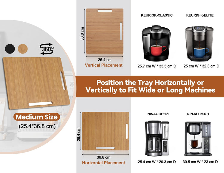 Appliance Slider for Kitchen Appliances 360° Rolling Sliding Tray for Coffee Maker Countertop