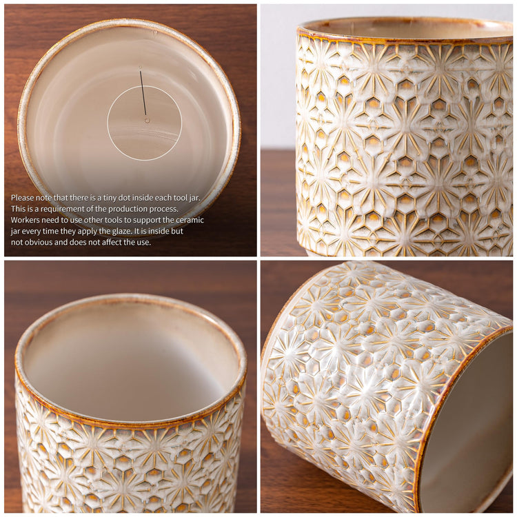 Utensil Holder Rustic Farmhouse Ceramic Utensil Crock for Countertop
