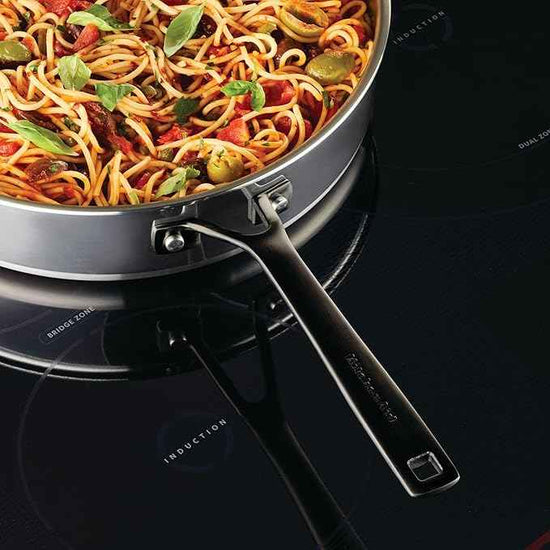 KitchenAid 5-Ply Clad Stainless Steel Stainless Steel Induction Saute Pan with Lid, 5 Quart - Polished Stainless Steel