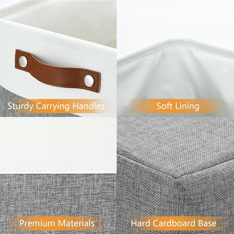 Storage Baskets 17 inch Large Basket for Blanket Living Room (3 Count)