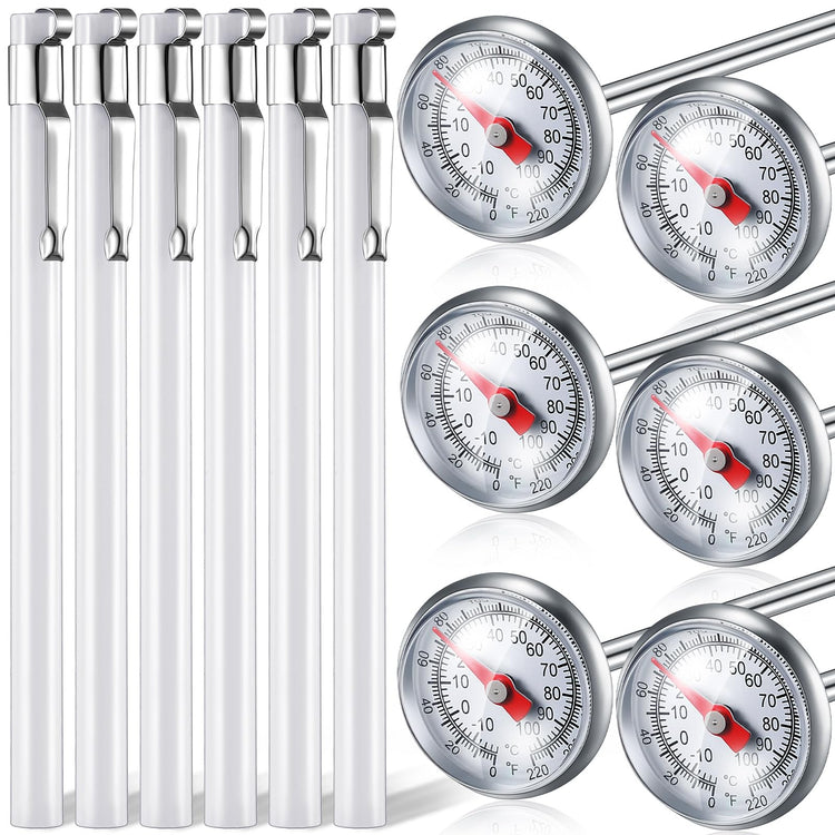 6 Pcs Stainless Steel Kitchen Dial Thermometer 5" (6 Count)