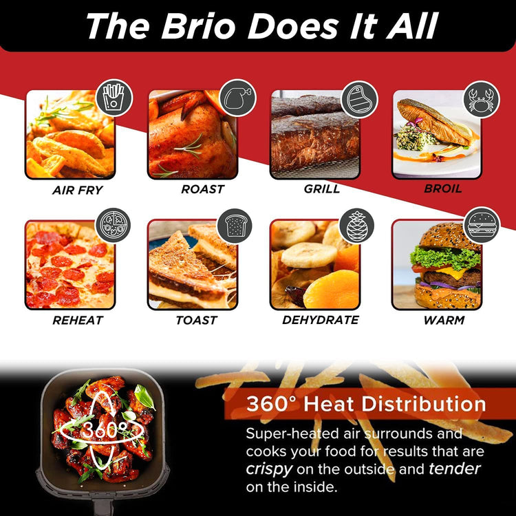 6 quart Brio Healthy Digital Air Fryer with One