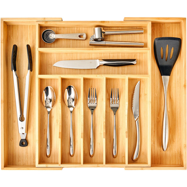 Large Expandable Kitchen Silverware Utensils Drawer Organizer