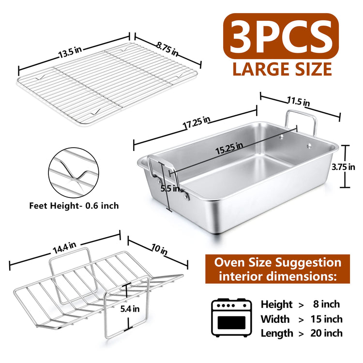 Roasting Pan with Flat Rack & V
