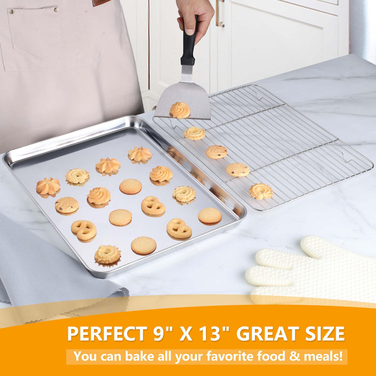 Quarter Sheet Pan with Wire Cooling Rack