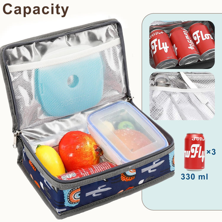 Small Insulated Lunch box Portable Soft Bag Mini Cooler Thermal Meal Tote Kit with Handle for Work & School