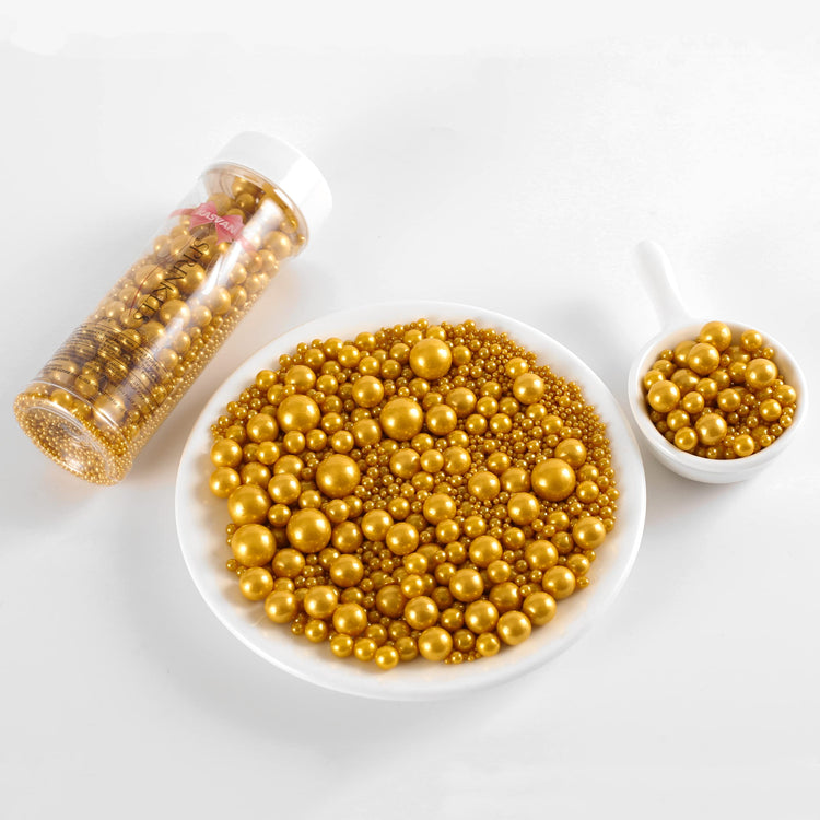 Gold Pearl Sugar Sprinkles (4.58 Ounce)