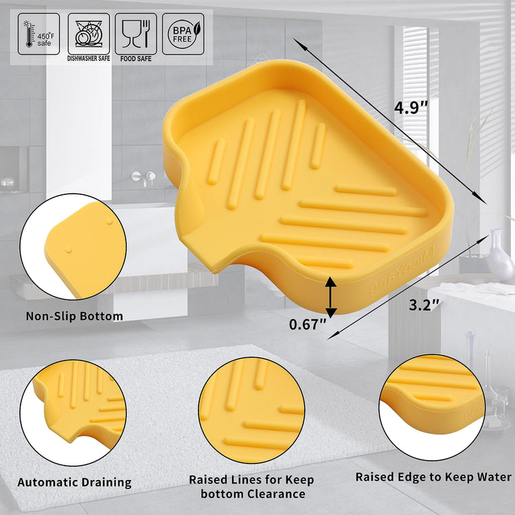 Silicone Soap Dish with Drain Spout
