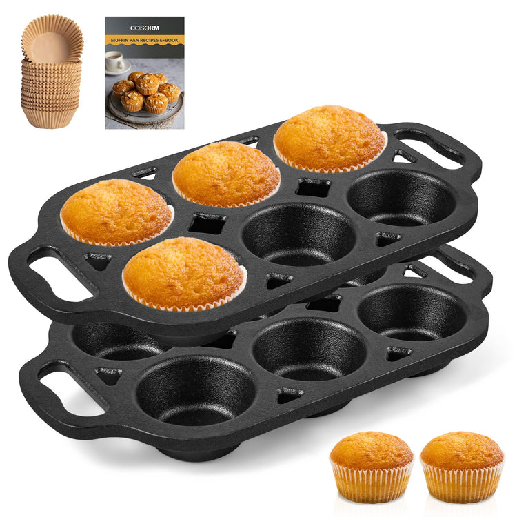 Pre Seasoned Cast Iron Muffin Pan (2 Count)