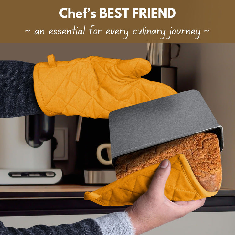 4 Piece Set 2 Oven Mitts & 2 Potholders (4 Count)